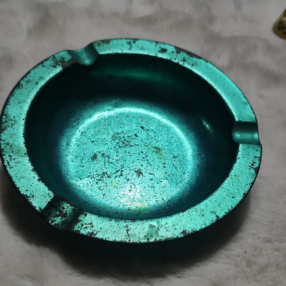 Vintage Teal Ashtray